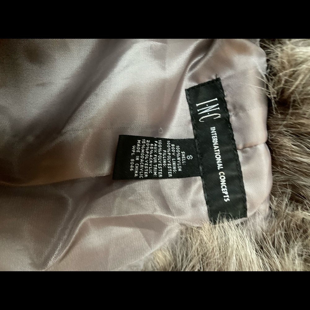 INC Silver Jacket with Fur - Picture 6 of 17